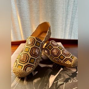 Tory Burch Womens Cecily Espadrilles Printed Flats Shoes $258 new! W9.5